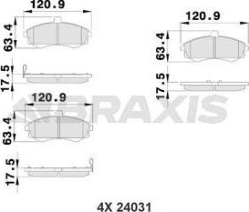 Braxis AB0211 - Гальмівні колодки, дискові гальма autocars.com.ua