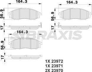 Braxis AB0213 - Гальмівні колодки, дискові гальма autocars.com.ua