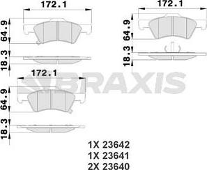 Braxis AB0214 - Гальмівні колодки, дискові гальма autocars.com.ua