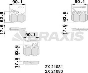 Braxis AB0216 - Гальмівні колодки, дискові гальма autocars.com.ua