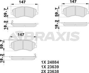 Braxis AB0217 - Тормозные колодки, дисковые, комплект autodnr.net