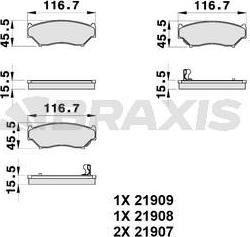 Braxis AB0218 - Гальмівні колодки, дискові гальма autocars.com.ua