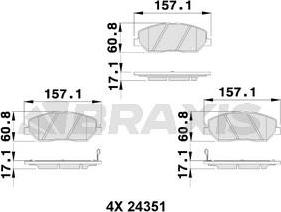 Braxis AB0221 - Гальмівні колодки, дискові гальма autocars.com.ua