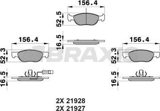 Braxis AB0222 - Гальмівні колодки, дискові гальма autocars.com.ua