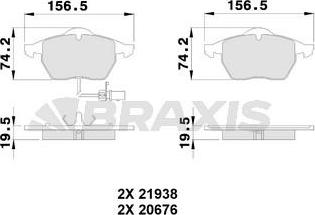 Braxis AB0224 - Тормозные колодки, дисковые, комплект autodnr.net
