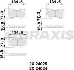 Braxis AB0226 - Тормозные колодки, дисковые, комплект autodnr.net