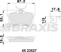 Braxis AB0231 - Гальмівні колодки, дискові гальма autocars.com.ua