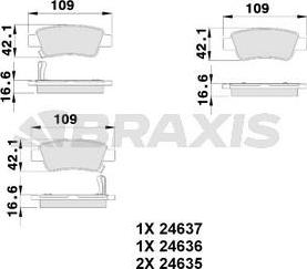 Braxis AB0232 - Тормозные колодки, дисковые, комплект autodnr.net