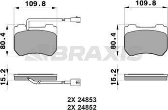 Braxis AB0233 - Тормозные колодки, дисковые, комплект autodnr.net