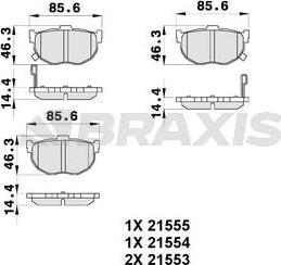 Braxis AB0234 - Гальмівні колодки, дискові гальма autocars.com.ua