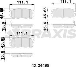 Braxis AB0236 - Гальмівні колодки, дискові гальма autocars.com.ua