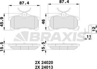 Braxis AB0237 - Тормозные колодки, дисковые, комплект autodnr.net