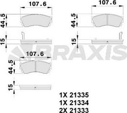 Braxis AB0239 - Гальмівні колодки, дискові гальма autocars.com.ua