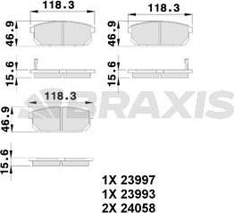 Braxis AB0241 - Гальмівні колодки, дискові гальма autocars.com.ua