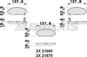 Braxis AB0255 - Гальмівні колодки, дискові гальма autocars.com.ua