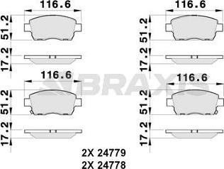 Braxis AB0257 - Гальмівні колодки, дискові гальма autocars.com.ua