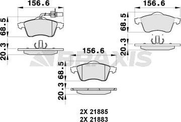 Braxis AB0266 - Гальмівні колодки, дискові гальма autocars.com.ua