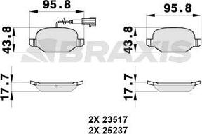 Braxis AB0270 - Гальмівні колодки, дискові гальма autocars.com.ua