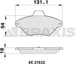 Braxis AB0271 - Гальмівні колодки, дискові гальма autocars.com.ua