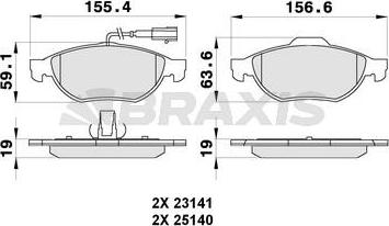 Braxis AB0274 - Тормозные колодки, дисковые, комплект autodnr.net