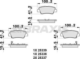 Braxis AB0281 - Гальмівні колодки, дискові гальма autocars.com.ua