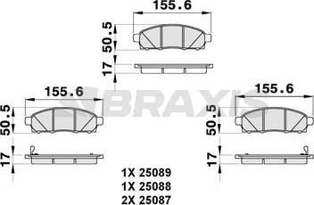 Braxis AB0284 - Гальмівні колодки, дискові гальма autocars.com.ua