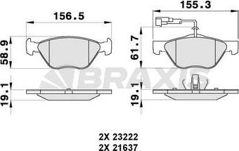 Braxis AB0285 - Гальмівні колодки, дискові гальма autocars.com.ua