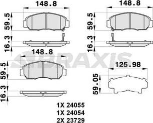 Braxis AB0286 - Гальмівні колодки, дискові гальма autocars.com.ua