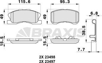 Braxis AB0290 - Гальмівні колодки, дискові гальма autocars.com.ua