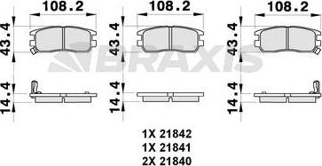 Braxis AB0295 - Гальмівні колодки, дискові гальма autocars.com.ua