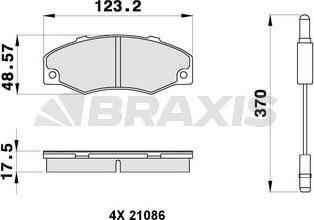 Braxis AB0297 - Гальмівні колодки, дискові гальма autocars.com.ua