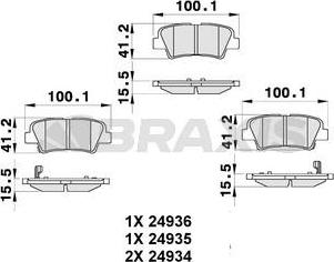 Braxis AB0305 - Гальмівні колодки, дискові гальма autocars.com.ua