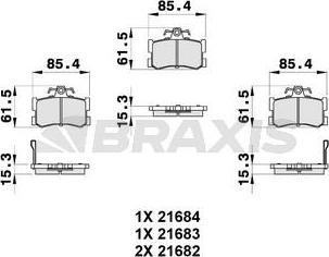 Braxis AB0309 - Тормозные колодки, дисковые, комплект autodnr.net