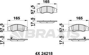 Braxis AB0310 - Гальмівні колодки, дискові гальма autocars.com.ua