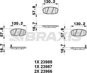 Braxis AB0312 - Гальмівні колодки, дискові гальма autocars.com.ua