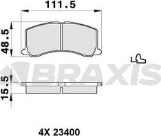 Braxis AB0317 - Гальмівні колодки, дискові гальма autocars.com.ua