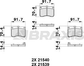 Braxis AB0323 - Гальмівні колодки, дискові гальма autocars.com.ua