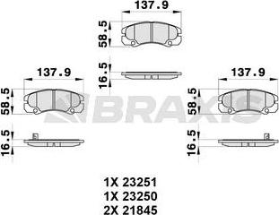 Braxis AB0325 - Гальмівні колодки, дискові гальма autocars.com.ua