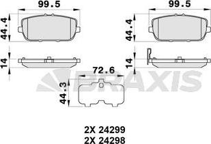 Braxis AB0327 - Гальмівні колодки, дискові гальма autocars.com.ua