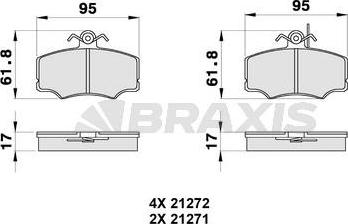 Braxis AB0330 - Гальмівні колодки, дискові гальма autocars.com.ua