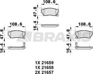 Braxis AB0331 - Гальмівні колодки, дискові гальма autocars.com.ua