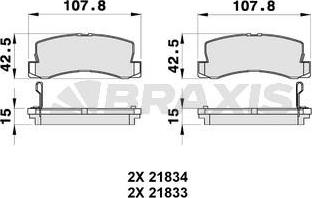 Braxis AB0336 - Гальмівні колодки, дискові гальма autocars.com.ua