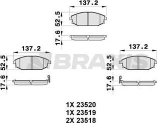 Braxis AB0338 - Гальмівні колодки, дискові гальма autocars.com.ua