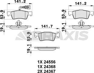 Braxis AB0343 - Гальмівні колодки, дискові гальма autocars.com.ua