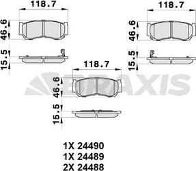 Braxis AB0355 - Гальмівні колодки, дискові гальма autocars.com.ua