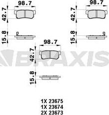 Braxis AB0359 - Гальмівні колодки, дискові гальма autocars.com.ua