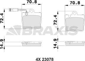 Braxis AB0361 - Тормозные колодки, дисковые, комплект autodnr.net