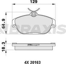 Braxis AB0363 - Гальмівні колодки, дискові гальма autocars.com.ua