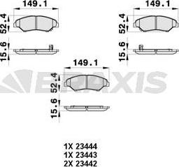 Braxis AB0367 - Гальмівні колодки, дискові гальма autocars.com.ua
