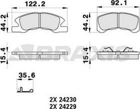 Braxis AB0368 - Гальмівні колодки, дискові гальма autocars.com.ua